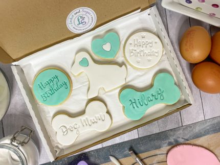 Dog Mum Happy Birthday Green Letterbox Personalised Cookies