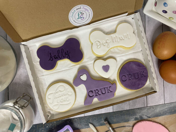 Dog Mum Happy Birthday Purple Letterbox Personalised Cookies