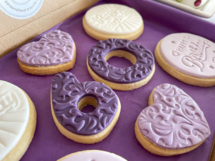 Purple Heart Happy 60th Milestone Birthday Letterbox Cookies