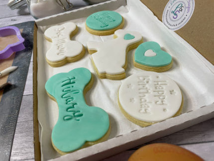 Dog Mum Happy Birthday Green Letterbox Personalised Cookies