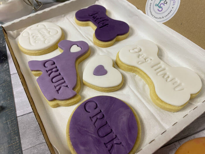 Dog Mum Happy Birthday Purple Letterbox Personalised Cookies