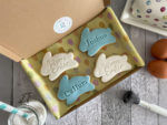 Happy Easter Bunny Blue Letterbox Personalised Cookies