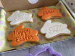 Happy Easter Bunny Orange Letterbox Personalised Cookies