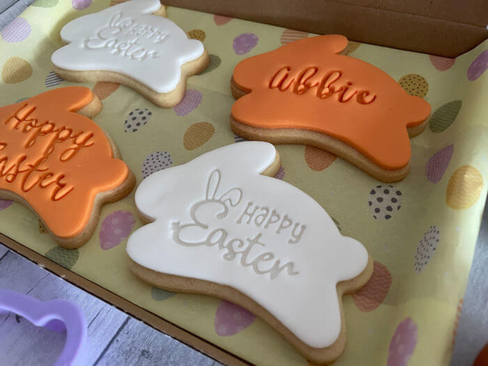 Happy Easter Bunny Orange Letterbox Personalised Cookies