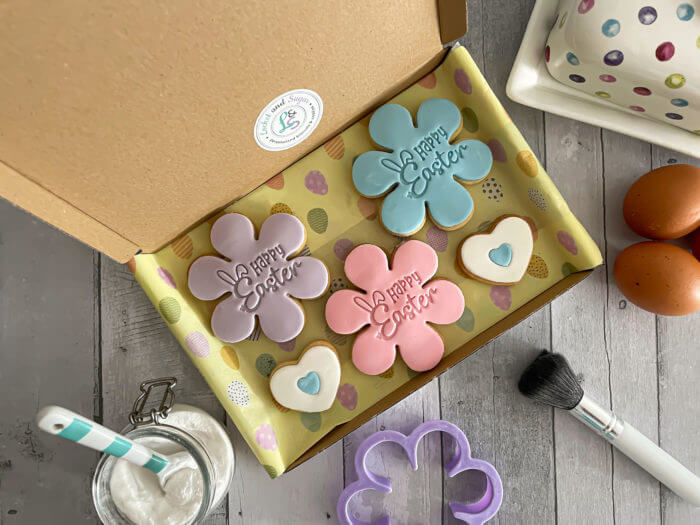 Happy Easter Flowers Letterbox Cookies