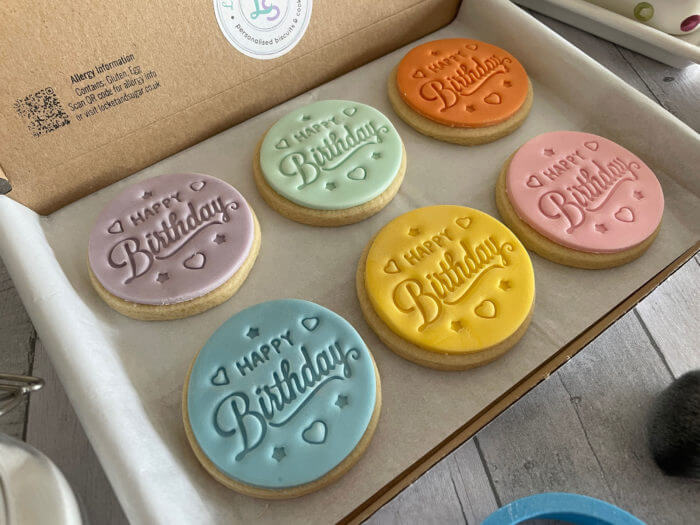 Happy Birthday Multicoloured Rainbow Letterbox Cookies