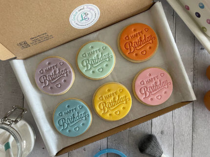 Happy Birthday Multicoloured Rainbow Letterbox Cookies