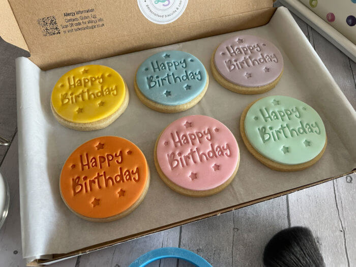 Happy Birthday Multicoloured Rainbow Letterbox Cookies