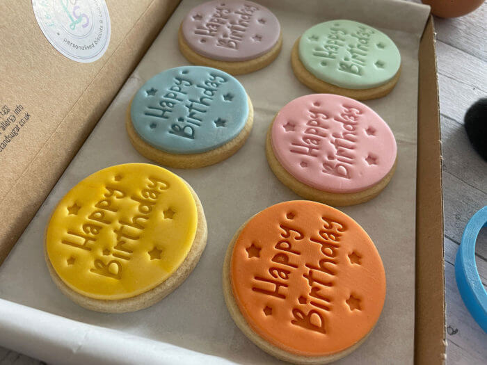 Happy Birthday Multicoloured Rainbow Letterbox Cookies