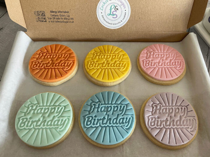 Happy Birthday Multicoloured Rainbow Letterbox Cookies