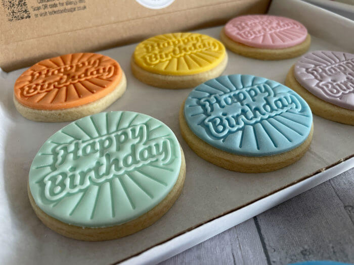 Happy Birthday Multicoloured Rainbow Letterbox Cookies