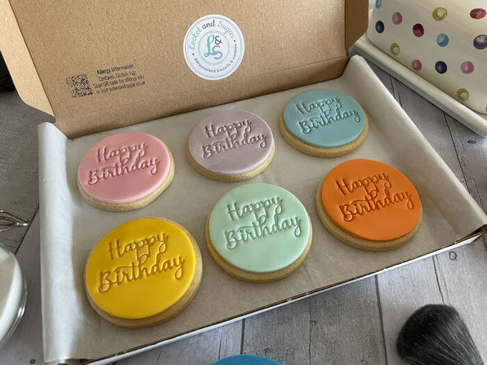 Happy Birthday Multicoloured Rainbow Letterbox Cookies