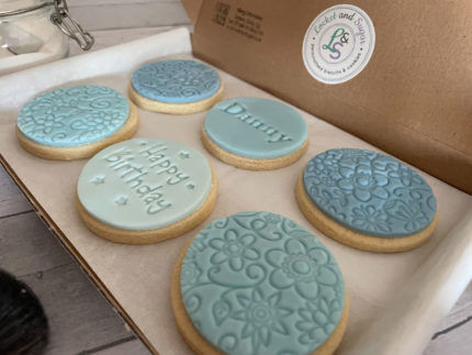 Happy Birthday Blue Letterbox Personalised Cookies