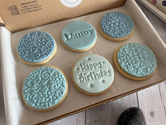 Happy Birthday Blue Letterbox Personalised Cookies