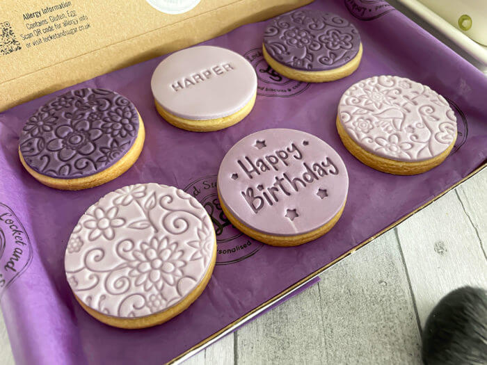 Happy Birthday Personalised Cookies Purple