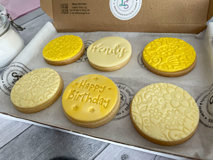 Happy Birthday Personalised Cookies Yellow