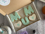 Green Happy Mothers Day Duo Letterbox Cookies with Hearts