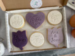 Happy Mothers Day Purple Letterbox Personalised Cookies