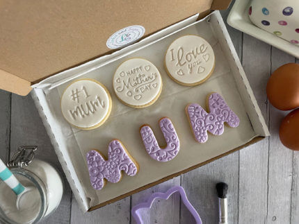 Happy Mothers Day Mum Purple Letterbox Cookies