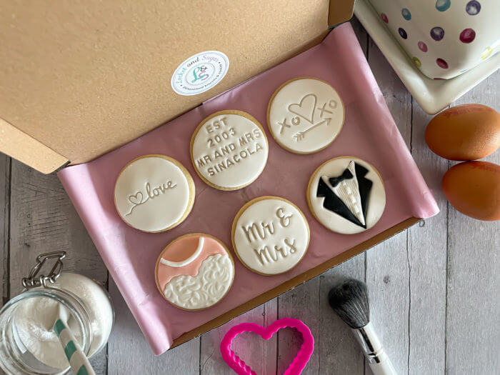 Wedding Letterbox Personalised Cookies Mrs & Mrs