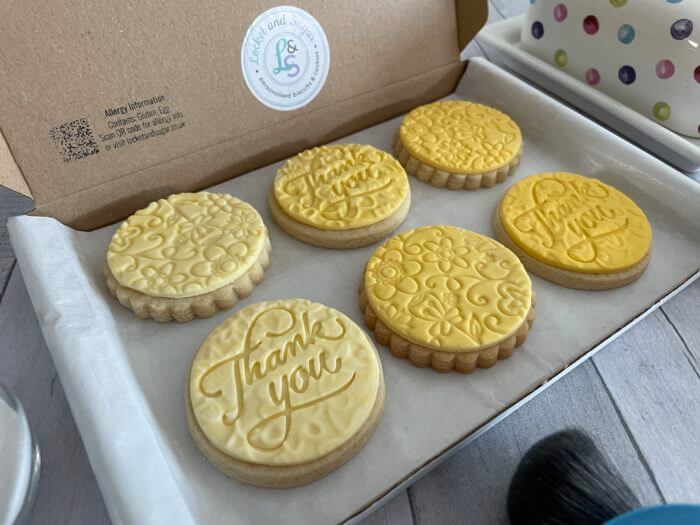 Thank You Yellow Letterbox Cookies