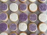 Boy or Girl Baby Shower Personalised Cookies Party Box Purple