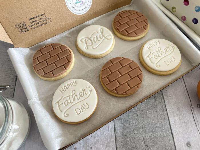 Happy Fathers Day Dad Brick Texture Letterbox Cookies