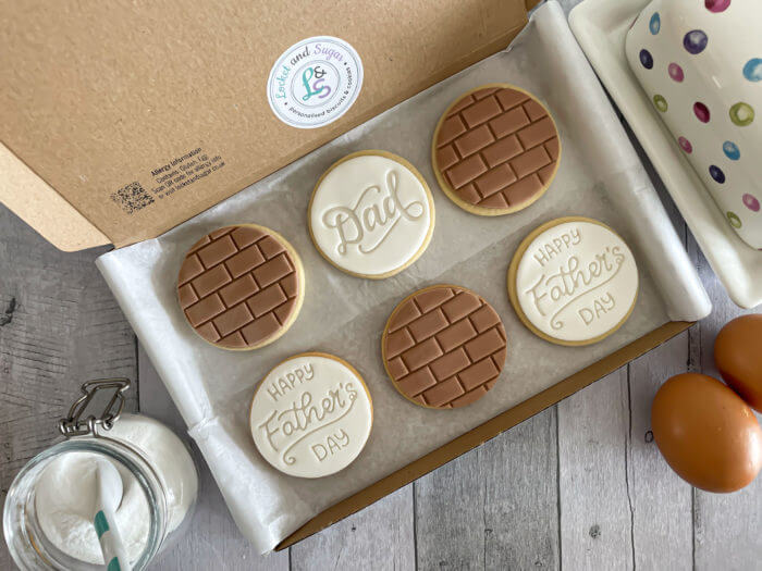 Happy Fathers Day Dad Brick Texture Letterbox Cookies