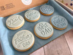 Happy Fathers Day Blue Letterbox Cookies