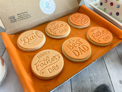 Happy Fathers Day Orange Letterbox Cookies