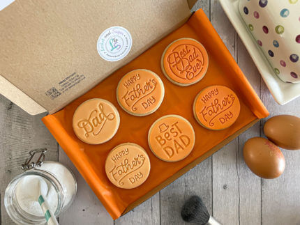 Happy Father's Day Orange Letterbox Cookies