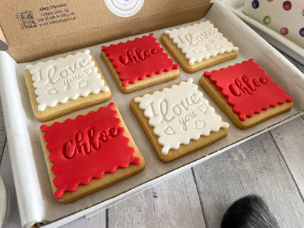 I Love You Red Letterbox Personalised Cookies