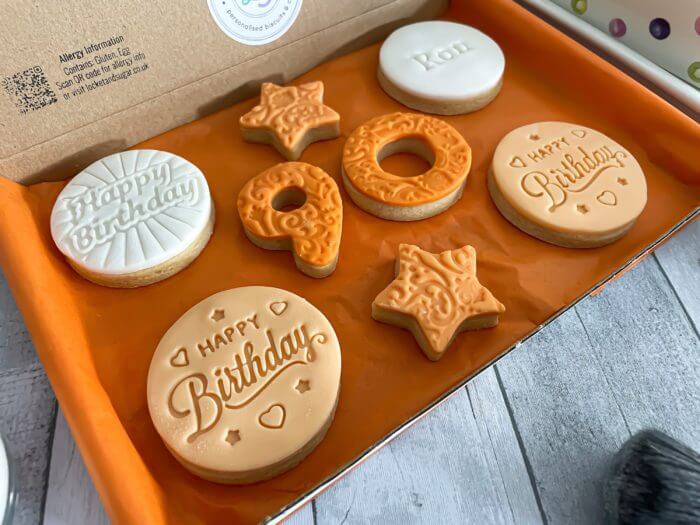 Orange Star Happy 90th Milestone Birthday Letterbox Personalised Cookies