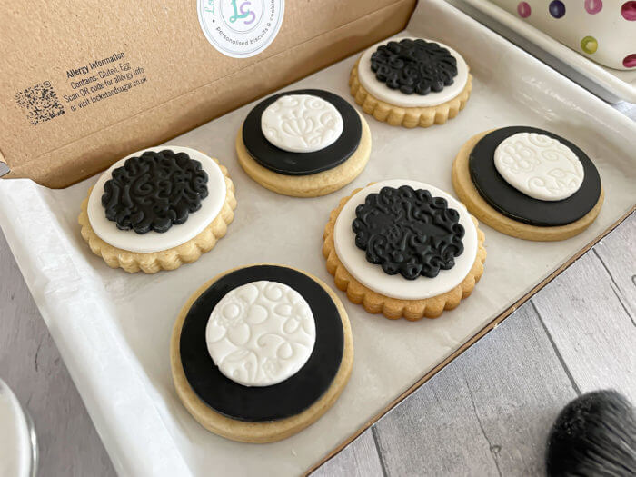 Just Because Black and White Letterbox Cookies