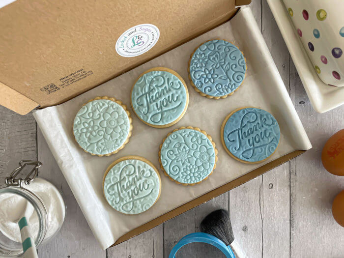 Thank You Blue Letterbox Cookies