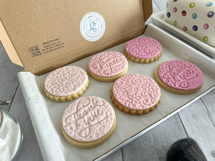 Thank You Pink Letterbox Cookies