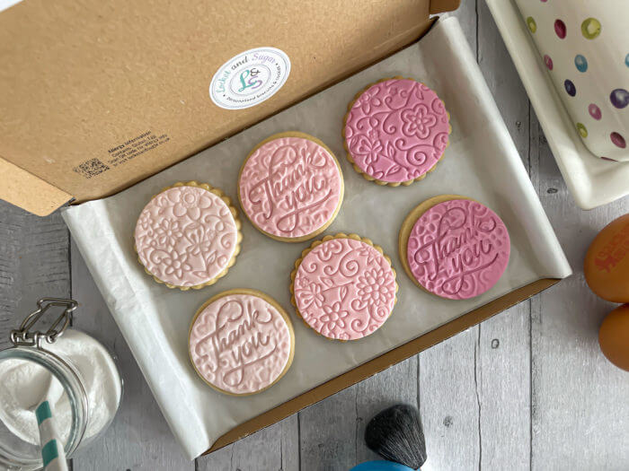 Thank You Pink Letterbox Cookies