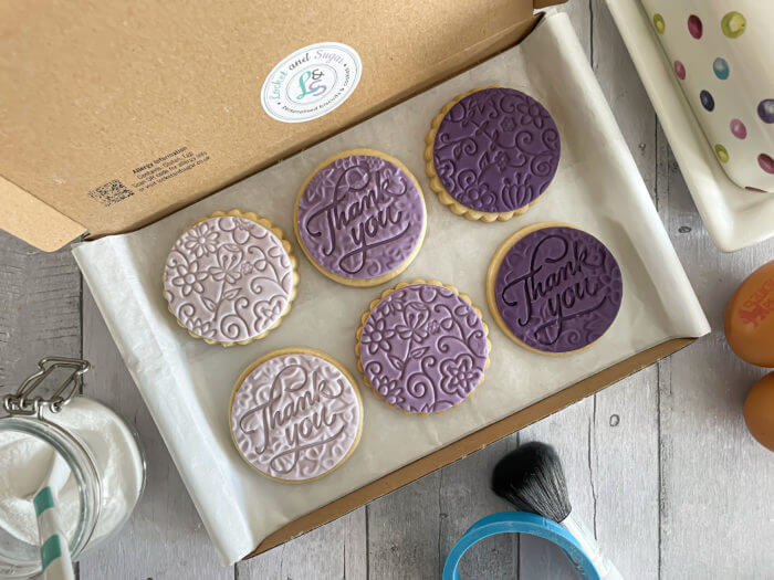 Thank You Purple Letterbox Cookies