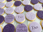 Happy Birthday Purple Personalised Cookies Party Box