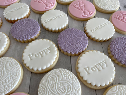 Congratulations Personalised Pink and Purple Cookies Party Box