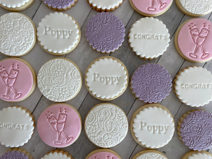 Congratulations Personalised Pink and Purple Cookies Party Box