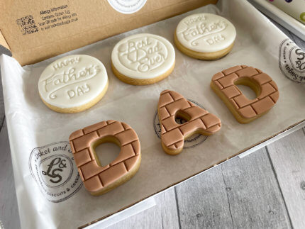 Happy Fathers Day Brick Texture Letterbox Cookies