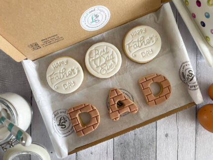 Happy Father's Day Dad Brick Texture Letterbox Cookies