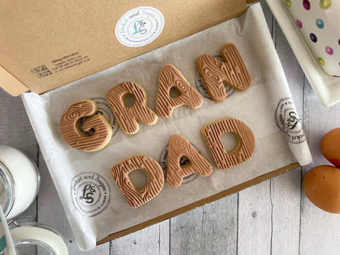 Grandad Wooden Texture Letterbox Cookies