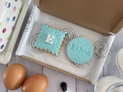 Just Because Blue Duo Letterbox Personalised Cookies