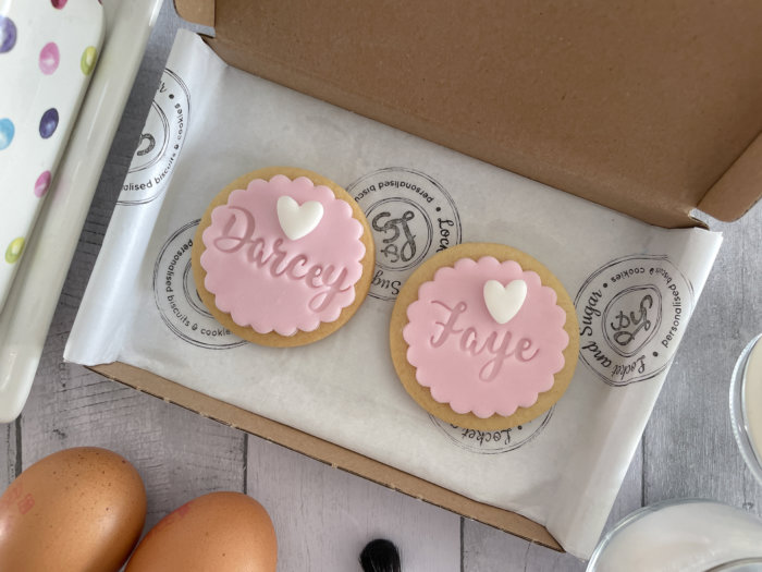 Just Because Pink Duo Letterbox Personalised Cookies