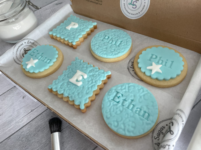 Just Because Blue Letterbox Personalised Cookies