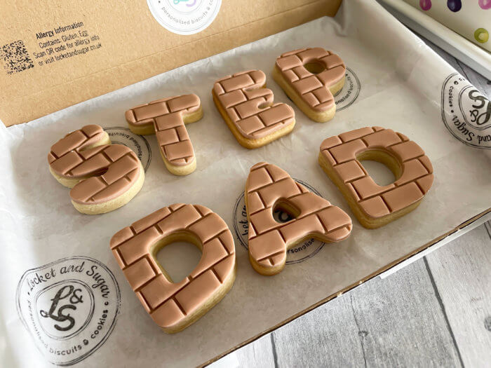 Step Dad Brick Texture Letterbox Cookies