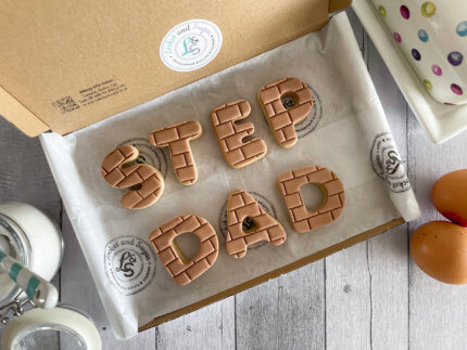 Step Dad Brick Texture Letterbox Cookies