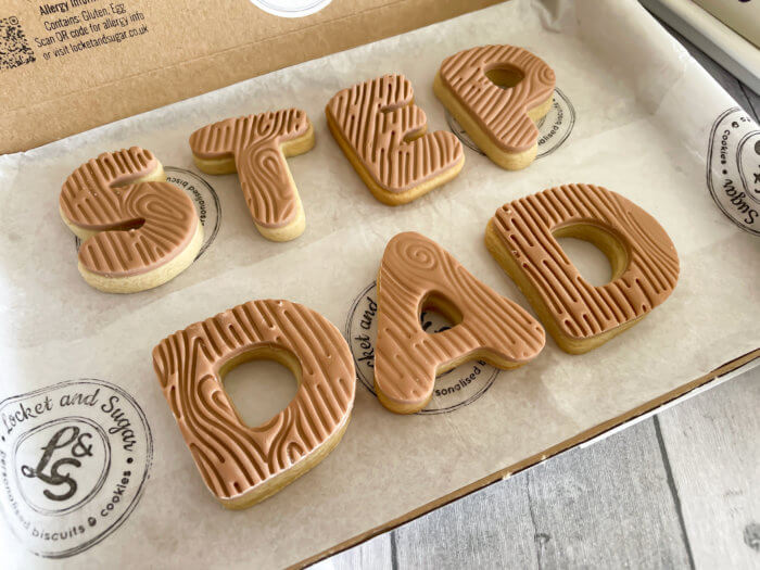 Step Dad Wooden Texture Letterbox Cookies